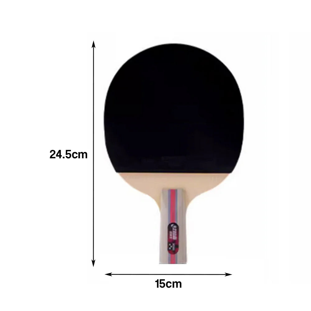 DHS 3-Star Penhold Table Tennis Paddle Set -Supplied with 6 Balls and Case, Improved Spin Performance and Fast Attacking Play -Black