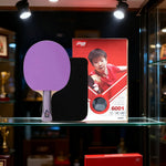 DHS 6-Star Shakehand Table Tennis Paddle -7-Ply Pure Wood PRO Offensive Blade with Hurricane 3 and Hurricane 9, Spin and Speed Performance, Durable Edge Guard -Purple