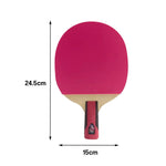 DHS 6-Star Penhold Table Tennis Paddle -7-Ply Pure Wood PRO Offensive Blade with Hurricane 3 and Hurricane 9, Balanced Spin and Speed -Pink