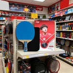DHS 6-Star Penhold Table Tennis Paddle -7-Ply Pure Wood PRO Offensive Blade with Hurricane 3 and Hurricane 9, Offensive Spin and Speed Performance -Blue