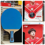 DHS 6-Star Penhold Table Tennis Paddle -7-Ply Pure Wood PRO Offensive Blade with Hurricane 3 and Hurricane 9, Offensive Spin and Speed Performance -Blue
