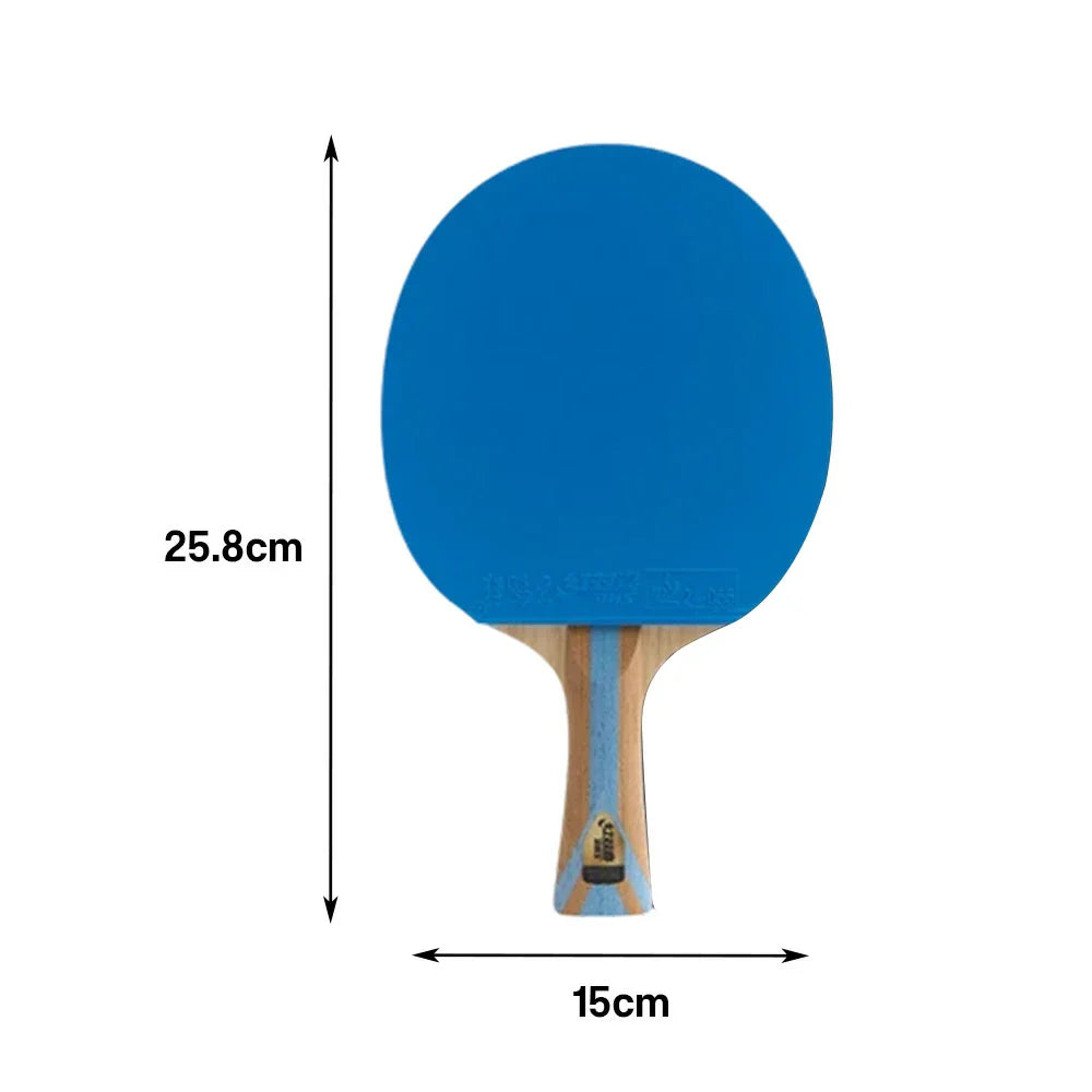 DHS 7-Star Shakehand Table Tennis Paddle -5+2C Wood-Carbon PRO Offensive Blade with Hurricane 3 and Hurricane 9, Powerful Spin and Fast Response -Blue