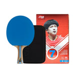 DHS 7-Star Shakehand Table Tennis Paddle -5+2C Wood-Carbon PRO Offensive Blade with Hurricane 3 and Hurricane 9, Powerful Spin and Fast Response -Blue