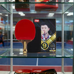 DHS 9-Star Penhold Table Tennis Paddle Set -PRO Arylate-Carbon Blade with Hurricane 3 and Hurricane 8 Rubbers, Faster Speed and Strong Spin, Includes 6 Balls and Case -Red