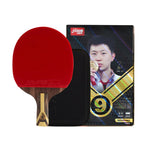 DHS 9-Star Penhold Table Tennis Paddle Set -PRO Arylate-Carbon Blade with Hurricane 3 and Hurricane 8 Rubbers, Faster Speed and Strong Spin, Includes 6 Balls and Case -Red