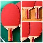 DHS Type II Kids Table Tennis Set -Two Shakehand Paddles with 6 Balls and Case, Easy Handling for Play and Practice -Red