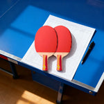 DHS Type II Kids Table Tennis Set -Two Penhold Paddles with 6 Balls and Carry Case, Simple Control for Fun and Training -Red