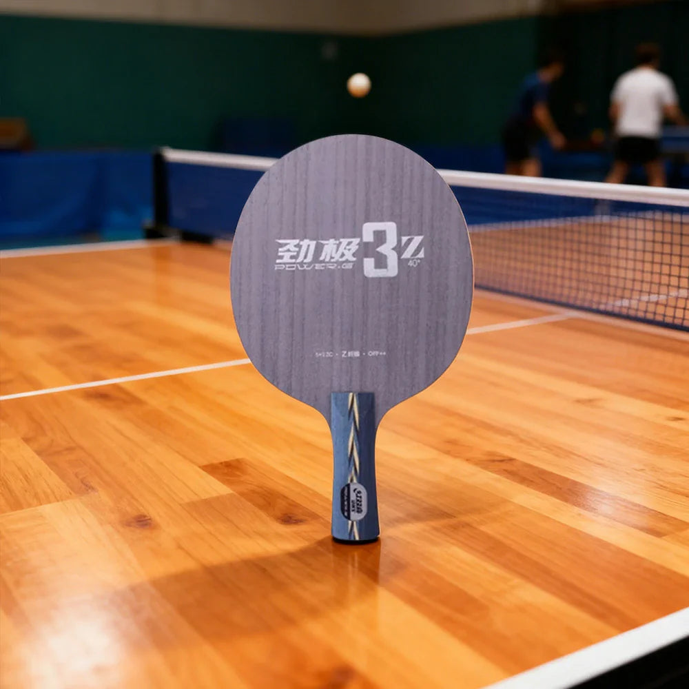 DHS 3Z Penhold Table Tennis Paddle -5+2ZC Inner Fiber Blade with Hurricane 3 on FH and BH, Soft Touch with Controlled Spin