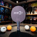 DHS 3Z Penhold Table Tennis Paddle -5+2ZC Inner Fiber Blade with Hurricane 3 on FH and BH, Soft Touch with Controlled Spin