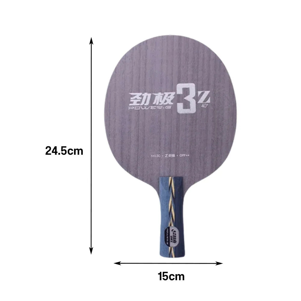 DHS 3Z Penhold Table Tennis Paddle -5+2ZC Inner Fiber Blade with Hurricane 3 on FH and BH, Soft Touch with Controlled Spin