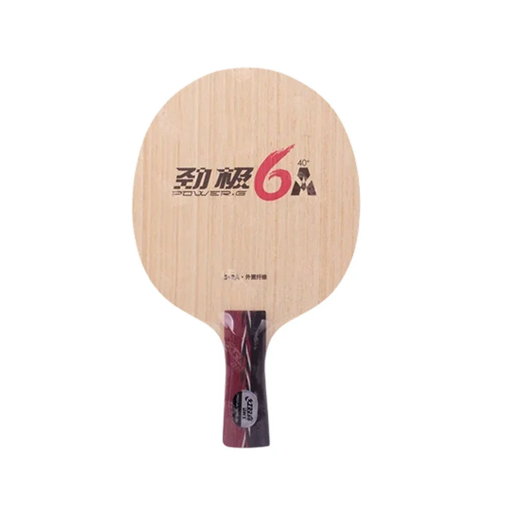 DHS 6A Penhold Table Tennis Paddle Set -5+2A Fiber Blade with Hurricane 3 and TinArc 5, Firm Feel with Excellent Elastic Response, Includes Case and Balls -Red
