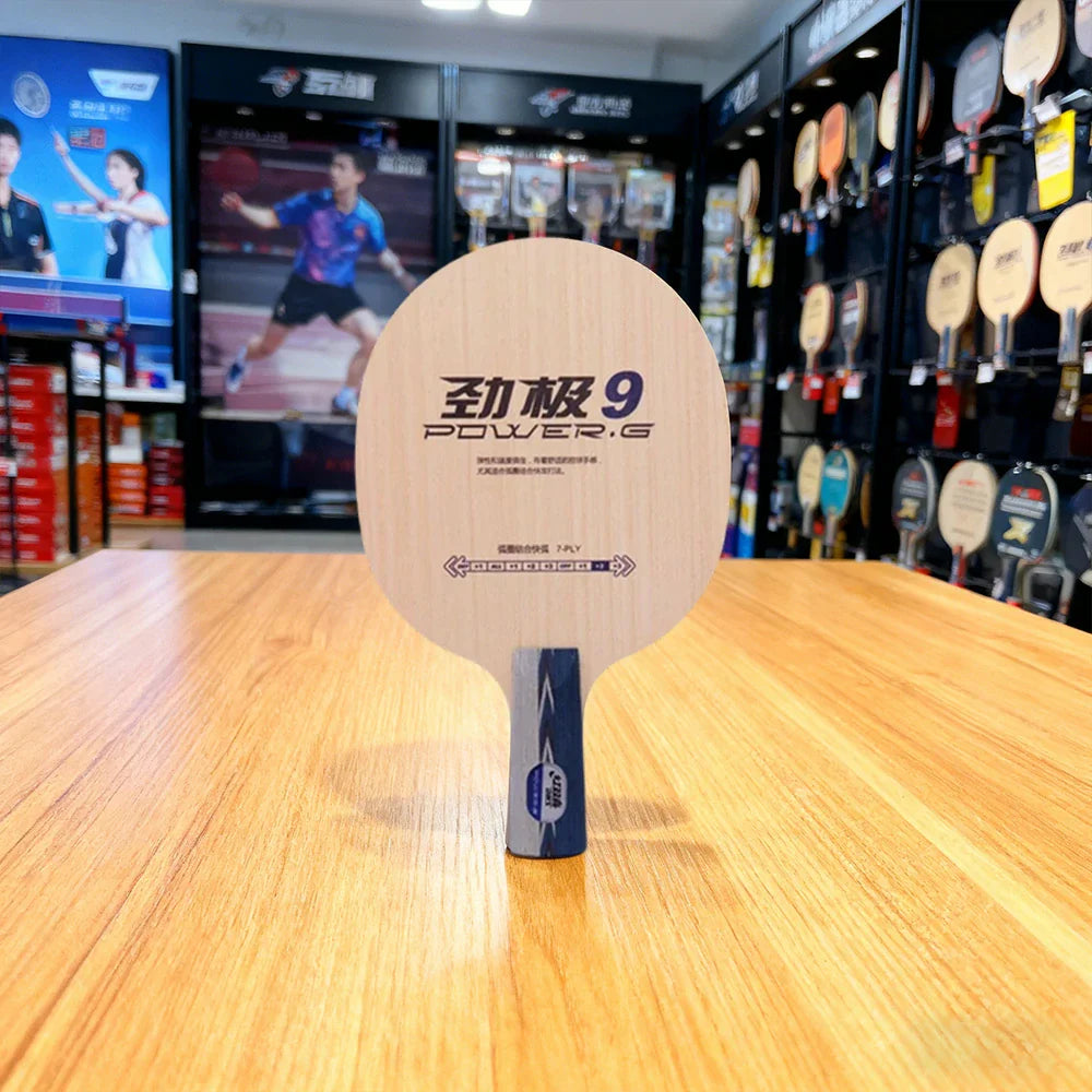 DHS 9 Penhold Table Tennis Paddle Set -7-Ply Wood Blade with PF4 High-Tack Rubber, Stable Rebound and Easy Handling, Includes Balls, Case and Edge Tape