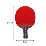 DHS R5006C 5-Star Carbon Penhold Table Tennis Paddle Set -Supplied with 6 Balls and Case, Strong Spin Performance and Rapid Attacking Speed -Red