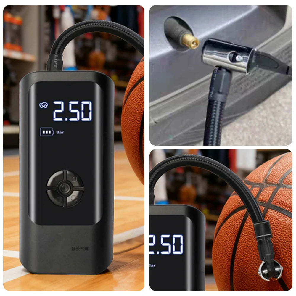 DUNK MASTER Options, 100/120/150 Sports Auto Detection, Inflation - Pressure Cylinder for Fast Balls - and Stop Design Pump Precision Air Electric Portable Powerful and Tires