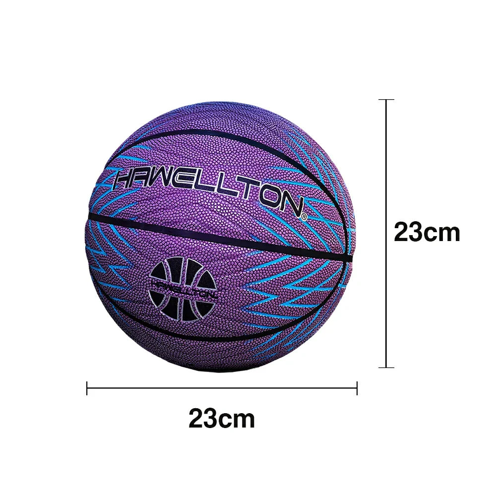 DUNK MASTER Rebound, Durable Rubber Grip, Basketball - Soft Bladder 5/6/7# Leather, High Ultra-Fiber - Moisture-Wicking - Purple