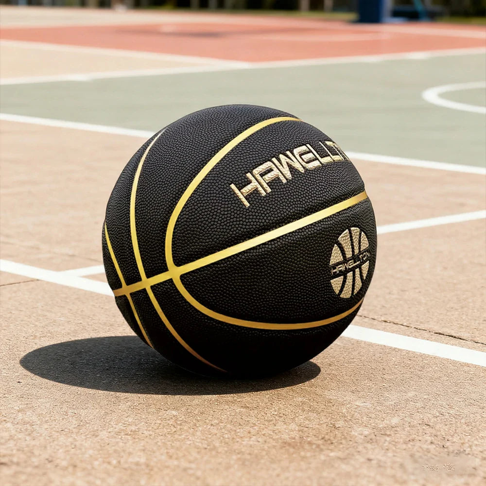 DUNK MASTER Rebound, - Basketball Moisture-Wicking - Rubber High Grip, Durable Leather, 5/6/7# Ultra-Fiber Soft Bladder Black