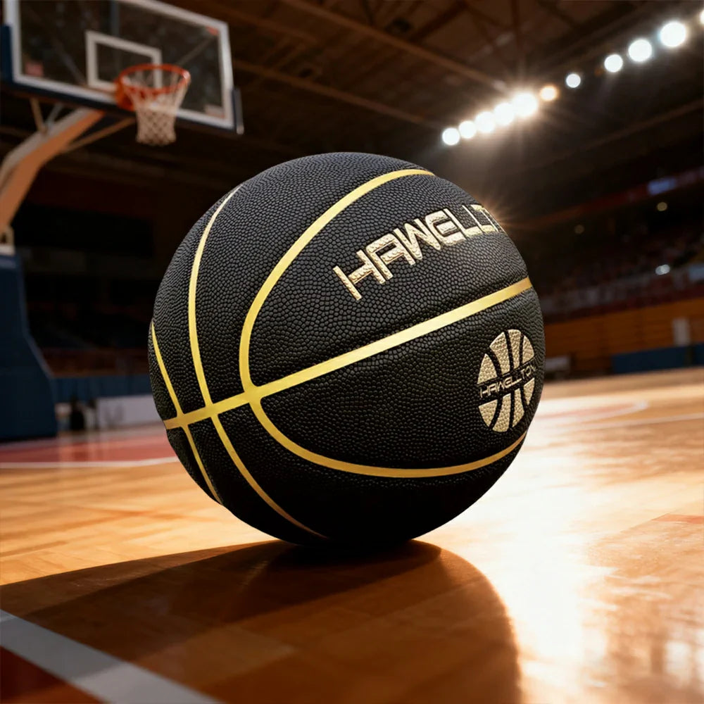 DUNK MASTER Rebound, - Basketball Moisture-Wicking - Rubber High Grip, Durable Leather, 5/6/7# Ultra-Fiber Soft Bladder Black