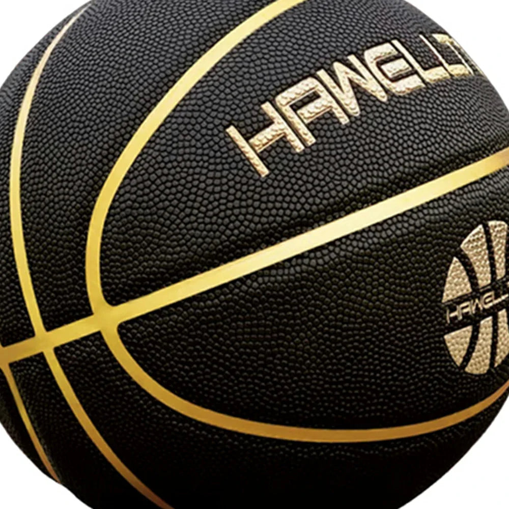 DUNK MASTER Rebound, - Basketball Moisture-Wicking - Rubber High Grip, Durable Leather, 5/6/7# Ultra-Fiber Soft Bladder Black