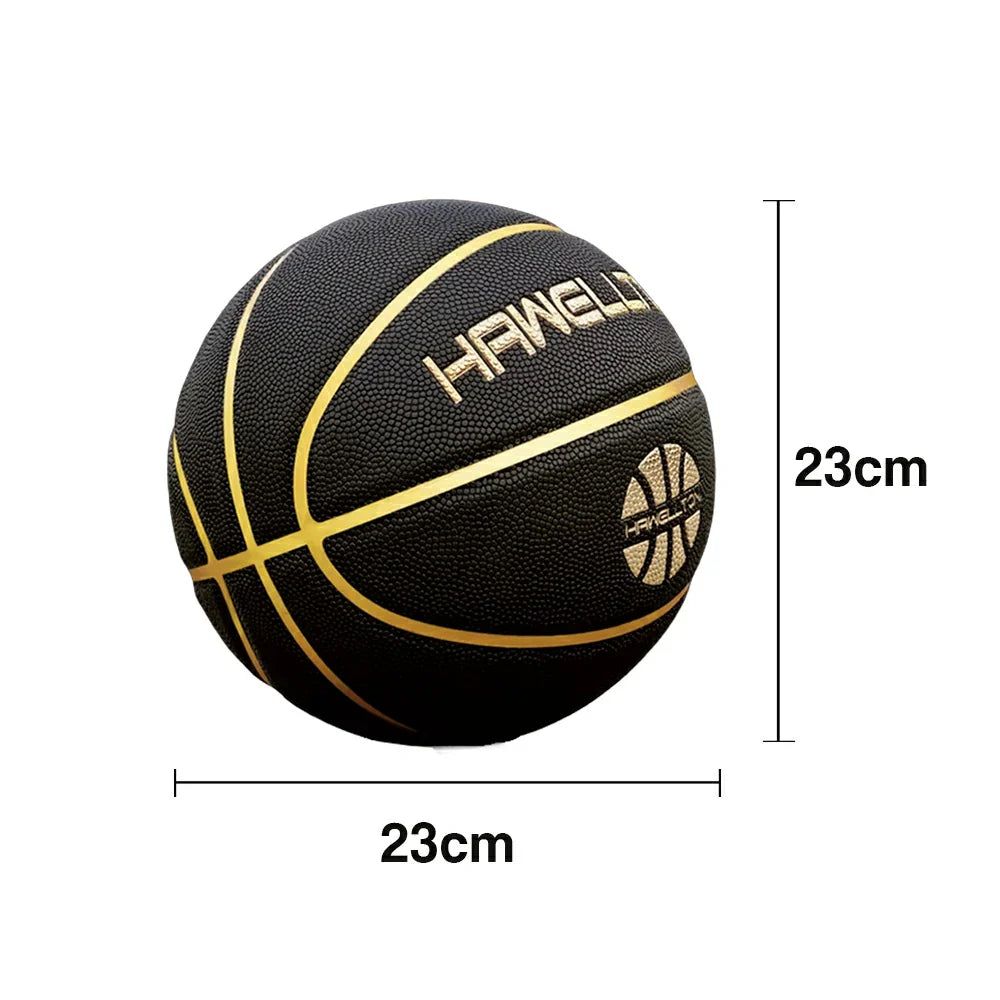 DUNK MASTER Rebound, - Basketball Moisture-Wicking - Rubber High Grip, Durable Leather, 5/6/7# Ultra-Fiber Soft Bladder Black