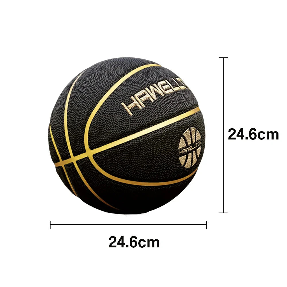 DUNK MASTER Rebound, - Basketball Moisture-Wicking - Rubber High Grip, Durable Leather, 5/6/7# Ultra-Fiber Soft Bladder Black