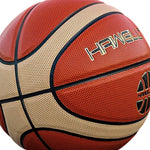 DUNK MASTER Leather 7# Channel Wide PU Nylon Grip, - Durable Soft Basketball Rebound, Upgraded Moisture-Wicking, Bladder - Red&Beige