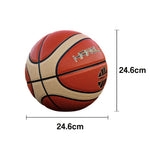 DUNK MASTER Leather 7# Channel Wide PU Nylon Grip, - Durable Soft Basketball Rebound, Upgraded Moisture-Wicking, Bladder - Red&Beige