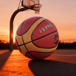 DUNK MASTER - Upgraded Durable Soft Nylon Bladder Rebound, PU Moisture-Wicking, Basketball - Leather 7# - Grip, Channel Wide Red&Brown