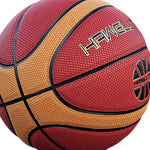 DUNK MASTER - Upgraded Durable Soft Nylon Bladder Rebound, PU Moisture-Wicking, Basketball - Leather 7# - Grip, Channel Wide Red&Brown
