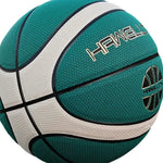 DUNK MASTER Moisture-Wicking, 7# - Soft Basketball Upgraded - Grip, Channel PU Nylon - Rebound, Durable Bladder Leather Wide Green&White