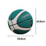 DUNK MASTER Moisture-Wicking, 7# - Soft Basketball Upgraded - Grip, Channel PU Nylon - Rebound, Durable Bladder Leather Wide Green&White