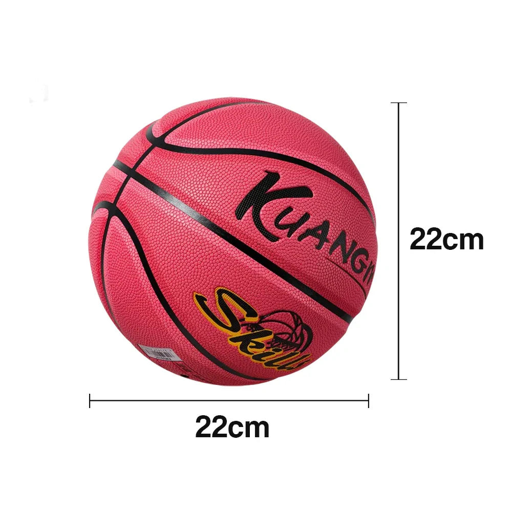 DUNK MASTER Aged Bladder Durable Channel Texture, - Grip, Deep 5# Quick - 3-12 For Basketball Anti-Slip Rebound, Kids Nylon Pink