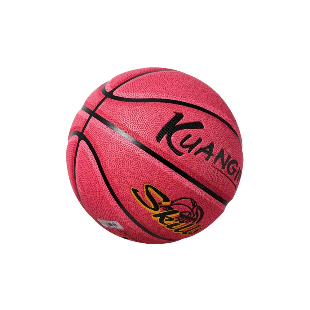 DUNK MASTER Aged Bladder Durable Channel Texture, - Grip, Deep 5# Quick - 3-12 For Basketball Anti-Slip Rebound, Kids Nylon Pink