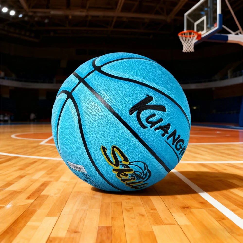 DUNK MASTER Kids Texture, Durable For Rebound, - Bladder Deep Basketball Channel 3-12 Anti-Slip - Nylon 5# Aged Grip, Quick Blue