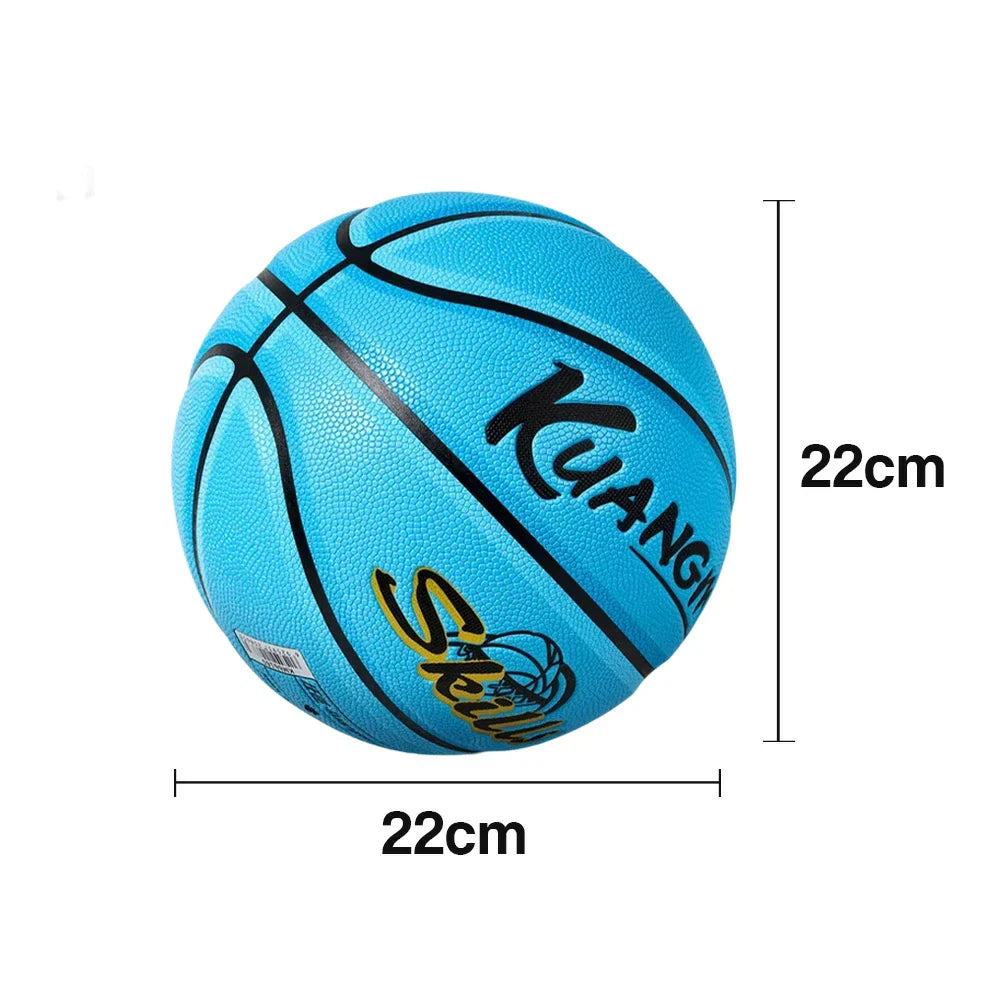 DUNK MASTER Kids Texture, Durable For Rebound, - Bladder Deep Basketball Channel 3-12 Anti-Slip - Nylon 5# Aged Grip, Quick Blue