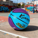 DUNK MASTER Basketball Deep - Quick Kids For - Channel Durable 3-12 Nylon Texture, 5# Anti-Slip Bladder Rebound, Grip, Aged Blue&Purple