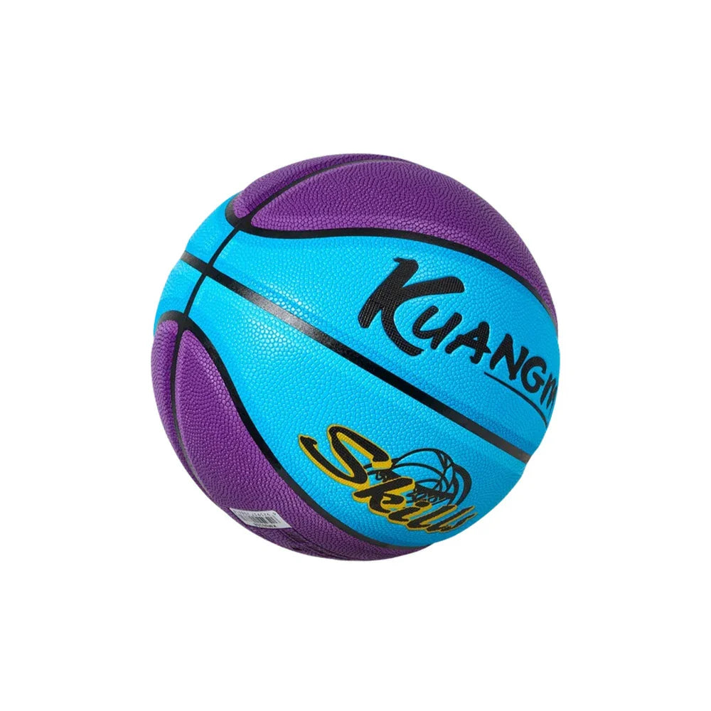 DUNK MASTER Basketball Deep - Quick Kids For - Channel Durable 3-12 Nylon Texture, 5# Anti-Slip Bladder Rebound, Grip, Aged Blue&Purple