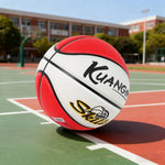 DUNK MASTER Kids Basketball For Texture, Deep - Rebound, 3-12 5# Channel Bladder Grip, - Durable Nylon Anti-Slip Quick Aged Red&White