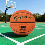 DUNK MASTER Bladder 7# - Grip, Synthetic - Nylon Channel Quick Basketball - PU Deep Rebound, Leather Durable Orange