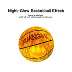 DUNK MASTER Basketball Bladder Durable Moisture-Wicking Non-Slip, - Butyl - 3D 7# Leather, Rebound, Quick Luminous - Logo Red&Pink