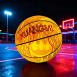 DUNK MASTER Basketball Bladder Durable Moisture-Wicking Non-Slip, - Butyl - 3D 7# Leather, Rebound, Quick Luminous - Logo Red&Pink