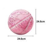 DUNK MASTER Basketball Bladder Durable Moisture-Wicking Non-Slip, - Butyl - 3D 7# Leather, Rebound, Quick Luminous - Logo Red&Pink