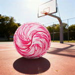 DUNK MASTER Durable High Channel Leather Grip, Retention 7# Non-Slip, Soft - Deep - Air - Rebound, PU Basketball Pink