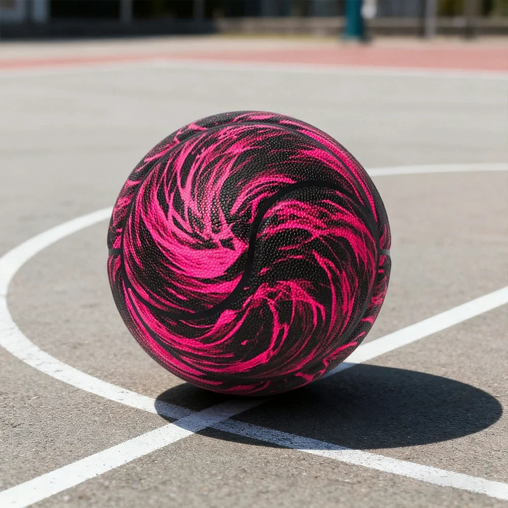 DUNK MASTER High Soft Grip, - 7# Basketball - Retention Durable Deep Channel PU Rebound, Air Non-Slip, - Leather Red