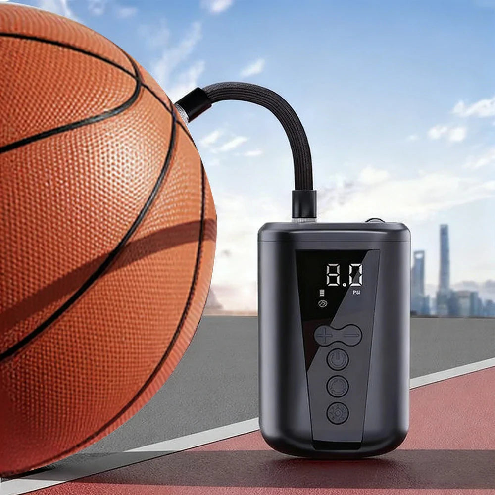 DUNK MASTER - with Emergency Pressure Storage Smart Electric Type-C Light Rechargeable, Stop Portable LED Monitoring, - Auto Design Pump Inflation, Ball Bag