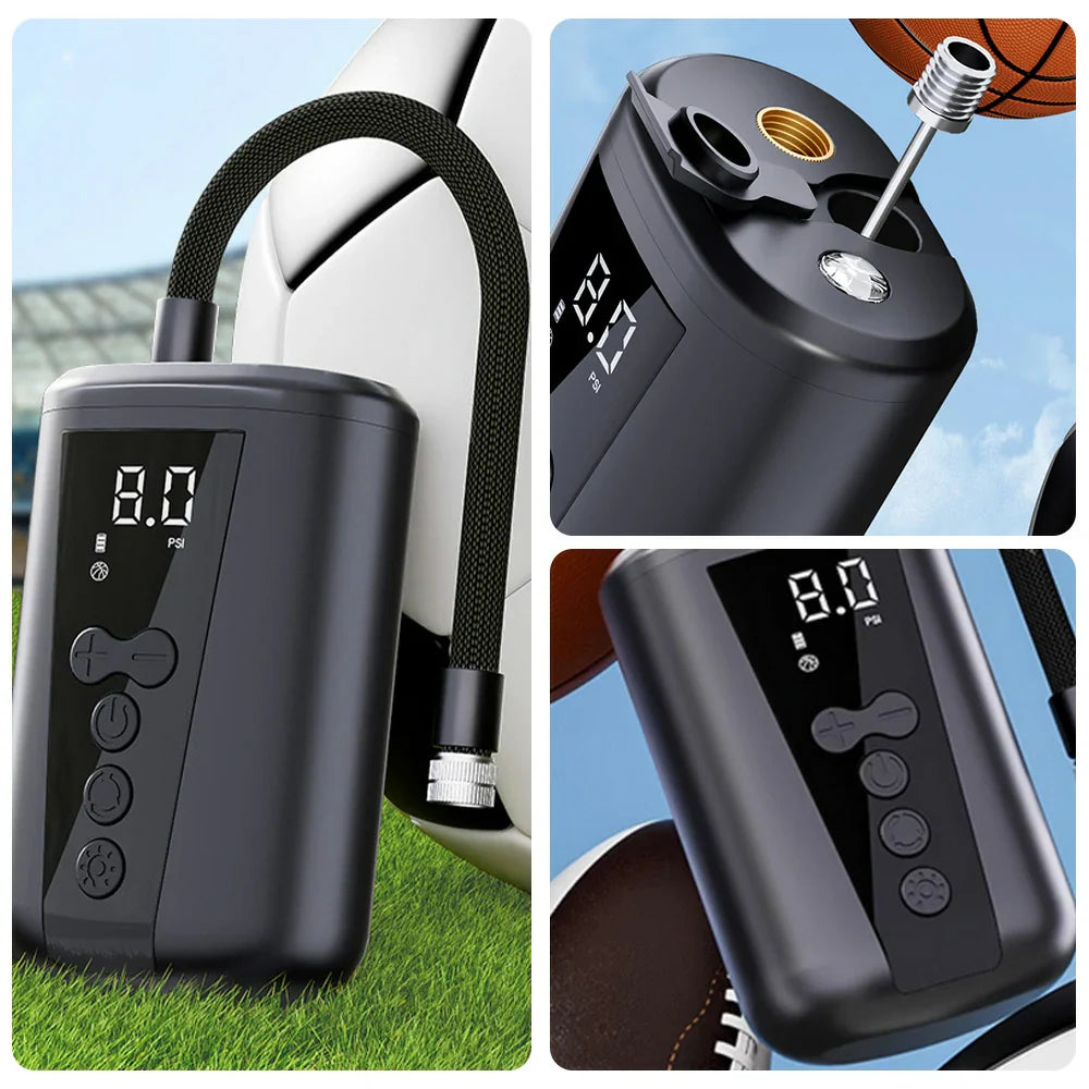 DUNK MASTER - with Emergency Pressure Storage Smart Electric Type-C Light Rechargeable, Stop Portable LED Monitoring, - Auto Design Pump Inflation, Ball Bag