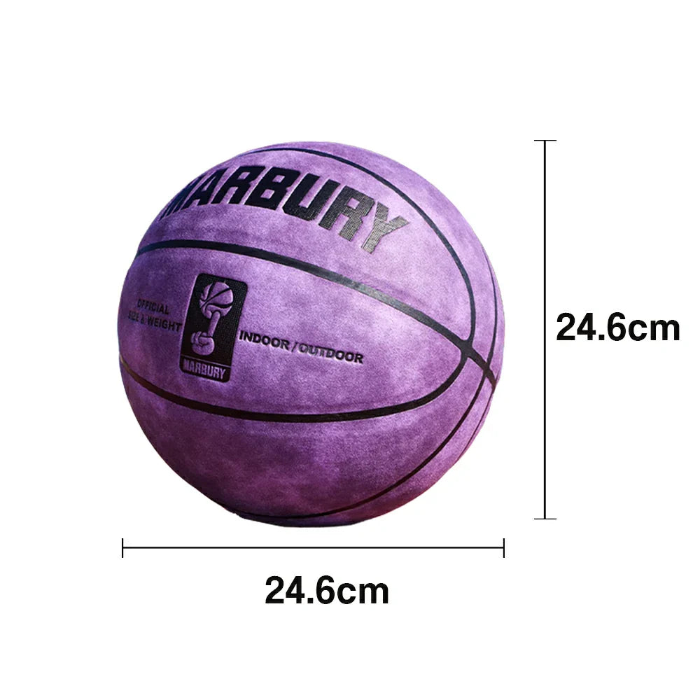 DUNK MASTER - Channel Moisture-Wicking, 7# Suede Bladder Leather - Soft Grip, High-Quality Wide Durable Basketball Rebound, Purple
