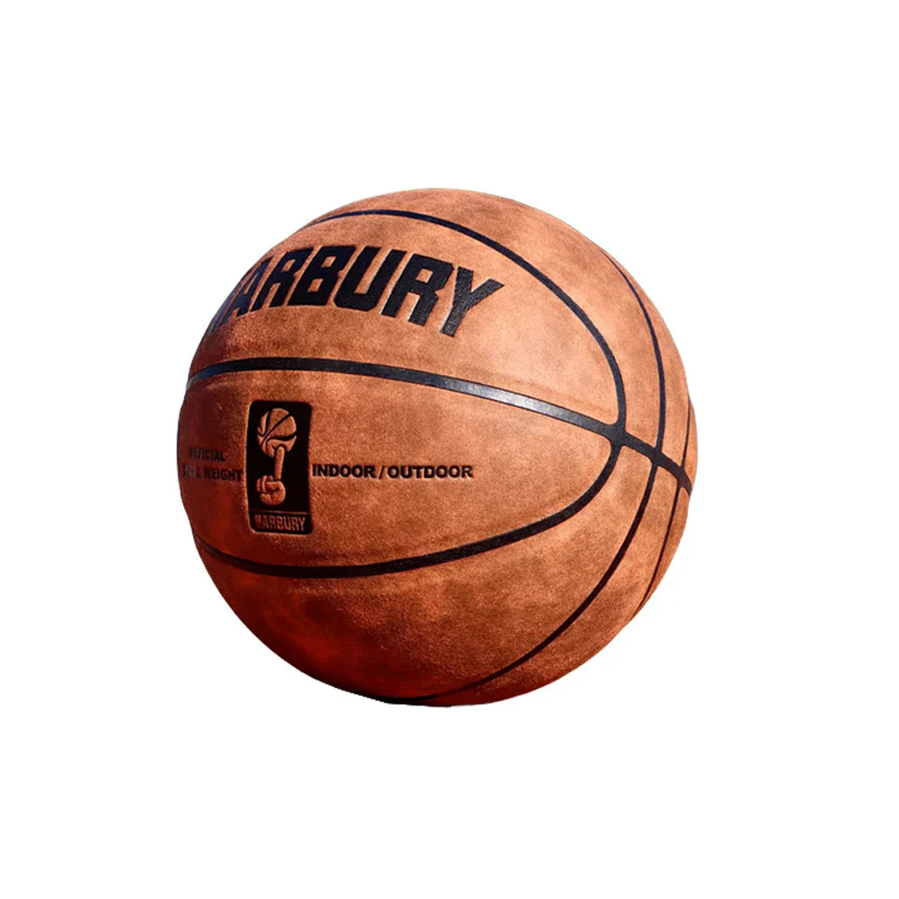 DUNK MASTER - Bladder Soft Leather - Basketball Channel High-Quality Wide Rebound, 7# Moisture-Wicking, Grip, Durable Suede Yellow