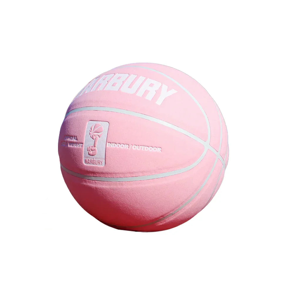DUNK MASTER Durable Wide - Basketball Rebound, - High-Quality Moisture-Wicking, Channel Bladder Grip, 7# Leather Suede - Soft Pink