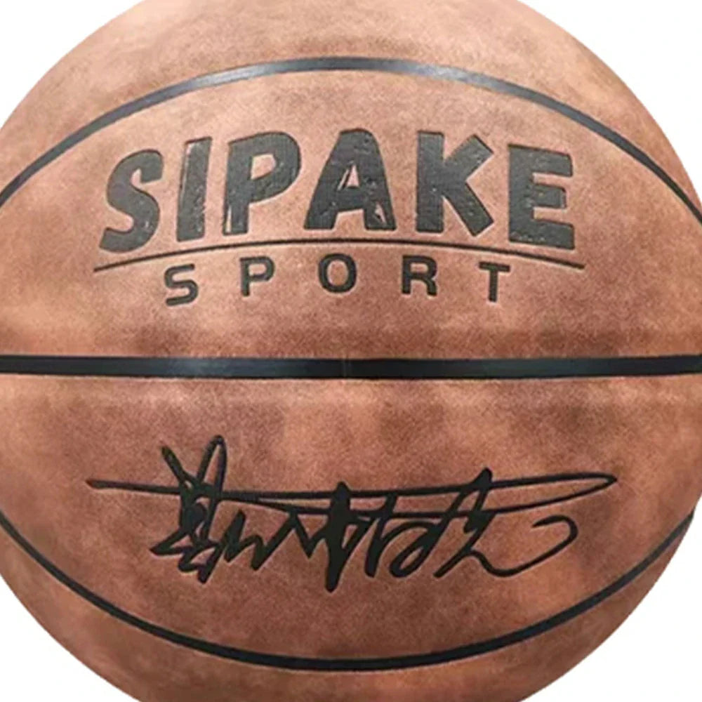 DUNK MASTER - Wide Soft - Suede Leather Basketball Durable Rebound, High-Quality Grip, - Channel Bladder Moisture-Wicking, 7# Brown