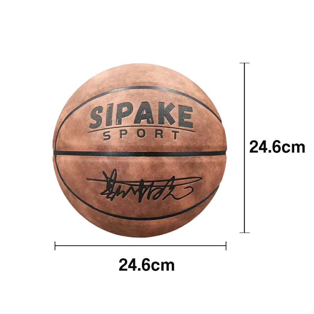 DUNK MASTER - Wide Soft - Suede Leather Basketball Durable Rebound, High-Quality Grip, - Channel Bladder Moisture-Wicking, 7# Brown
